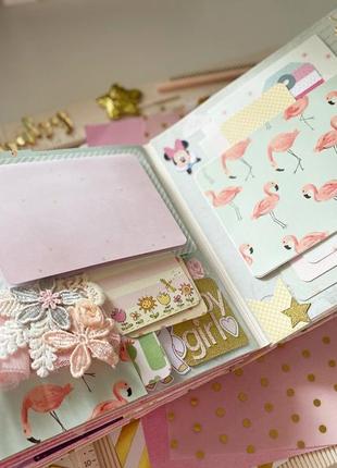 Об'ємний скрап альбом для новонародженої дівчинки на перший рік життя, подарунок на...