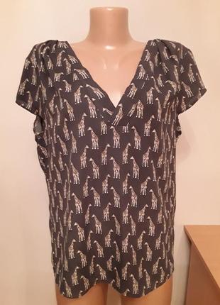 ,стильная брендовая блузка,принт жирафы1 фото