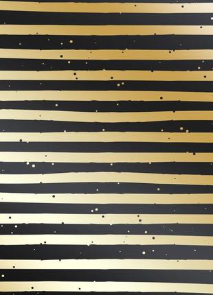Лист односторонней бумаги с фольгированием golden stripes black1 фото