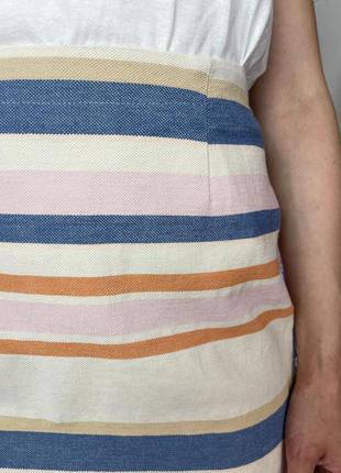 Летняя хлопковая юбка мини в полоску 1+1=38 фото