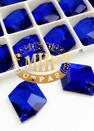 Пришивні стрази, форма космік, колір cobalt (14х17мм), 1 шт