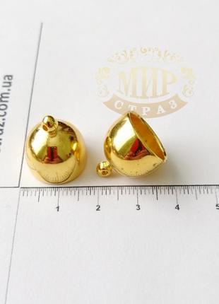 Колпачки пластиковые для сережек, 16х18 мм, цвет gold, 1 пара1 фото