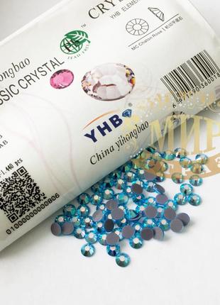 Стразы yhb lux, цвет aquamarine ab, hf, ss20 (4,8-5мм), 100шт5 фото