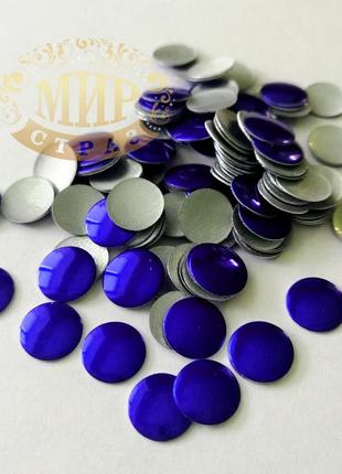 Металлостразы круглые 10мм, цвет sapphire, 100шт1 фото