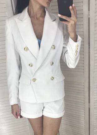 Белый жакет balmain