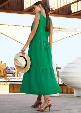 Вільне плаття без рукавів з бавовни в трендовому колірному виконанні.( 2 кольори)4 фото