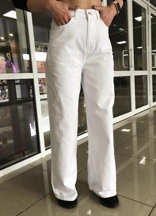 Білі джинси кюлоти труби1 фото