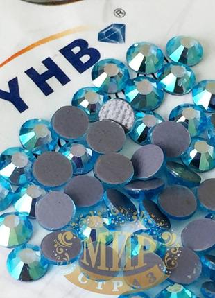 Стрази yhb lux, колір aquamarine ab, hf, ss16 (3,8-4мм), 100шт