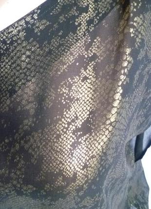 Блуза шифоновая черная с напылением змеи4 фото