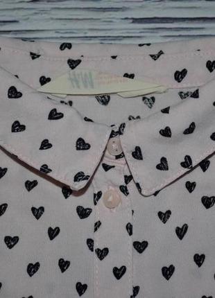 7 - 8 лет 122 - 128 см h&m рубашка блузка блуза для модниц сердечки4 фото