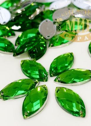 Пришивная акрилова човник, колір bright green, 7x15mm, 1шт3 фото