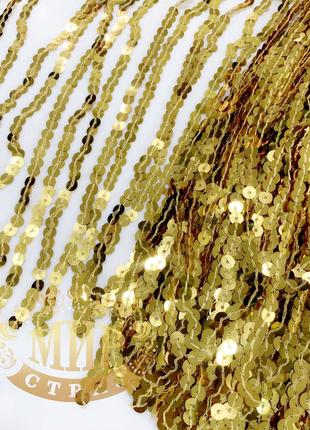 Пайеточная бахрома, колір gold, висота 28см*1м2 фото