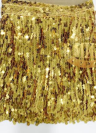 Пайеточная бахрома, колір gold, висота 28см*1м5 фото