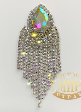 Кришталевий декор, колір crystal ав, розмір 3,5х10см, 1 шт