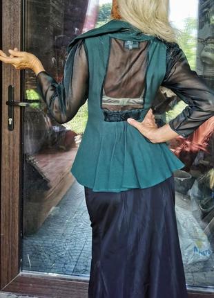 Жакет дизайнерский с вышивкой полупрозрачные рукава открытая спина из органзы пиджак блейзер винтажный вечерний angelo gianni8 фото