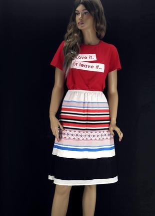 Стильная хлопковая юбка миди "cherokee". размер uk16.1 фото