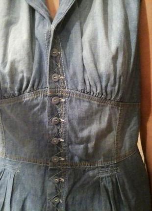 100 грн! сарафан сукня жіночий деним джинс джинсовий легкий на гудзиках пуговицах джинсовый сарафан6 фото