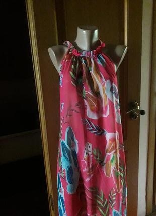 Шикарное платье туника длинное прозрачное для пляжа