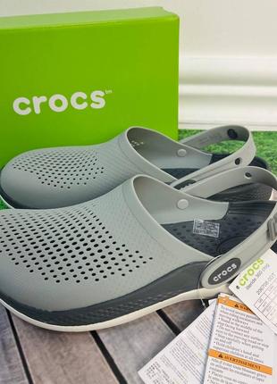 Кроксы crocs literide 360 clog light grey / slate grey 206708 мужские женские кроксы сабо2 фото