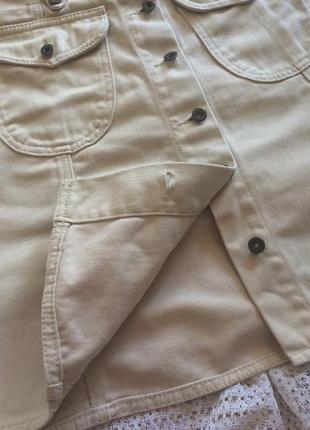 Світла джинсова спідниця на гудзиках з кишенями fiery4 фото
