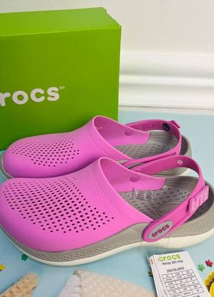 Crocs крокси жіночі crocs literide 360 clog taffy pink 206708 жіночі сабо крокси2 фото