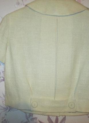 Max mara hand made in italy укороченный жакет пиджак льняной2 фото