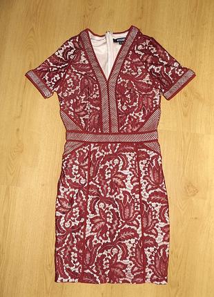 Шикарное платье кружево бордо марсал фирмы missguided