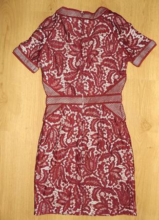 Шикарное платье кружево бордо марсал фирмы missguided4 фото