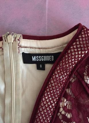 Шикарне плаття мереживо бордо марсал фірми missguided5 фото