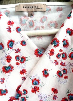 Блузочка японському стилі в квітковий принт на запах5 фото