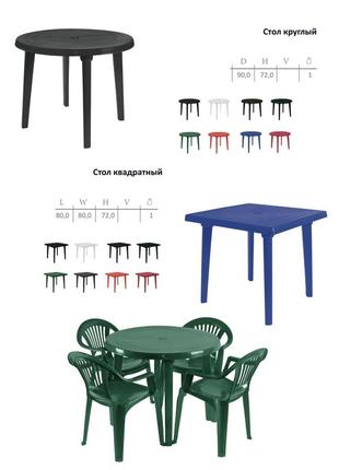 Пластмасові меблі для саду. пластикові меблі. стіл і стільці. 4 рекс круглий6 фото
