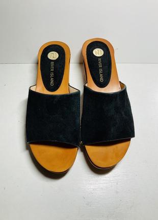 Замшевые клоги сабо мюли босоножки туфли женские 36 размер2 фото