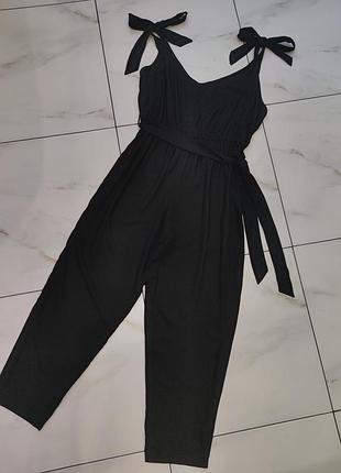 Віскозний чорний комбінезон asos 12 s (42-44)