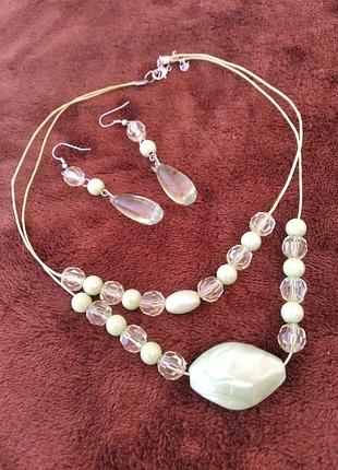 Набор подвеска ожерелье и серьги