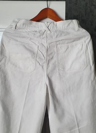Белые широкие джинсы с высокой посадкой размер 10 с-м7 фото