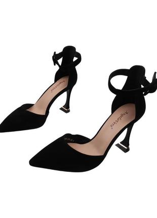 Туфли женские angelo vani черные натуральная замша3 фото