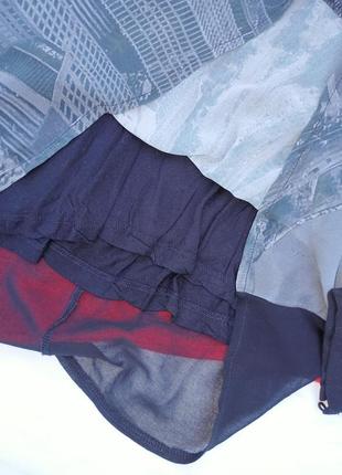 Шифоновая блуза с принтом "город", на вискозной майке,44-48разм., amazing.3 фото
