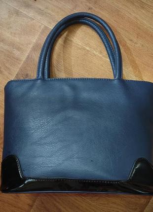 Класическая женская сумка синяя.1 фото
