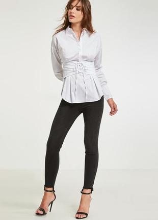 Натуральна блуза блузка сорочка з корсетом в стилі zara