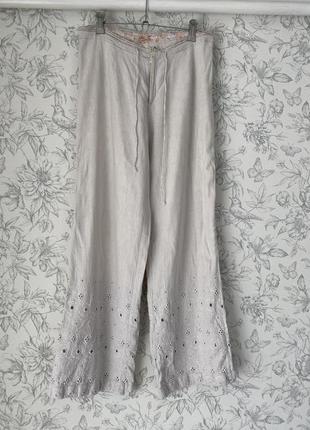 Якісні літні штани із натурального льону розмір л1 фото