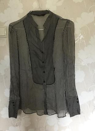 Шелковая прозрачная рубашка zara basic