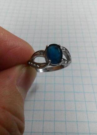 Серебряное кольцо с сапфиром6 фото