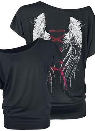 Крута готична футболка з крилами gothicana by emp1 фото