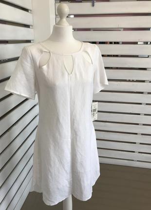 Sharagano лен платье белое сарафан летнее оригинал из сша распродажа м4 фото