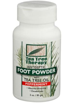 Дезодоруючий порошок для ніг з маслами чайного дерева і перцевої м'яти * tea tree therapy (сша) *