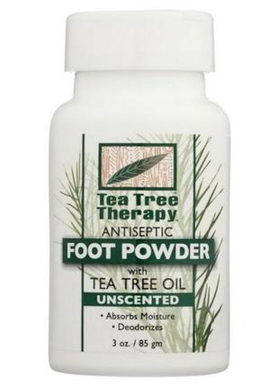 Дезодоруючий порошок для ніг без запаху з маслом чайного дерева * tea tree therapy (сша) *