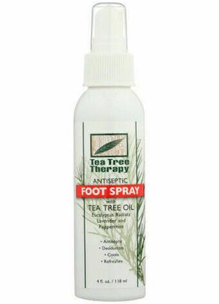 антисептичний дезодоруючий спрей для ніг з оліями чайного дерева, евкаліпта, лаванди і м'яти1 фото