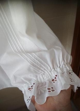 Винтажная блуза с пышным рукавом оригинальной застежкой прошва steinbock австрия винтаж3 фото