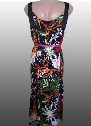 Ідеальне літнє плаття сарафан віскоза+льон на гудзиках/жіноче міді плаття-халат в квіти2 фото