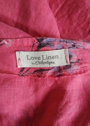 Блуза льняна у квіти love linen6 фото